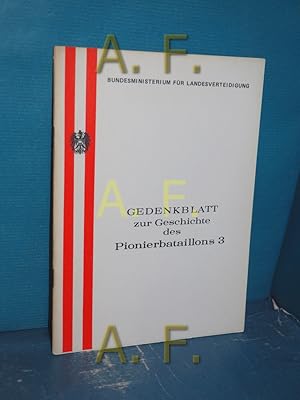 Seller image for Gedenkblatt zur Geschichte des Pionierbataillons 3. for sale by Antiquarische Fundgrube e.U.