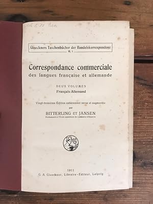 Correspondance commerciale des langues francaise et allemande, deux volumes Francais-Allemand