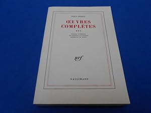 Seller image for Oeuvres compltes III. Pompes Funbres -Le Pcheur du Suquet -Querelle de Brest for sale by Emmanuelle Morin