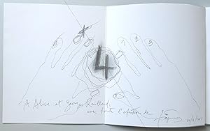 "Obra recent" avec un dessin original en double page signé, daté et dédicacé par Antoni TÀPIES.