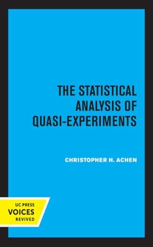 Bild des Verkufers fr Statistical Analysis of Quasi-experiments zum Verkauf von GreatBookPrices