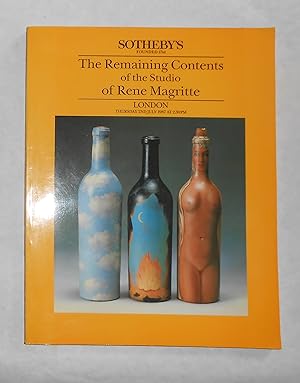 Bild des Verkufers fr The Remaining Contents of the Studio of Rene Magritte (Sotheby's, London 2 July 1987 - Auction Catalogue) zum Verkauf von David Bunnett Books