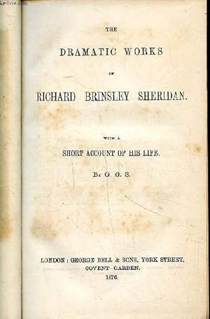 Bild des Verkufers fr The dramatic works of Richard Brinsley Sheridan zum Verkauf von Le-Livre