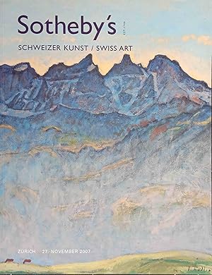 Imagen del vendedor de Sotheby s : Schweizer Kunst / Swiss Art. 27. November 2007 Zrich. a la venta por Logo Books Buch-Antiquariat