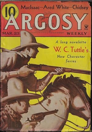 Imagen del vendedor de ARGOSY Weekly: March, Mar. 23, 1935 ("The Wild Man of Cape Cod"; "The Monster of The Lagoon") a la venta por Books from the Crypt