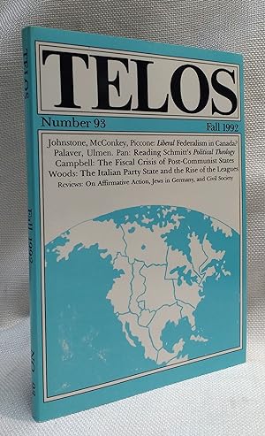 Image du vendeur pour Telos: A Quarterly Journal of Critical Thought, Number 93, Fall 1992 mis en vente par Book House in Dinkytown, IOBA