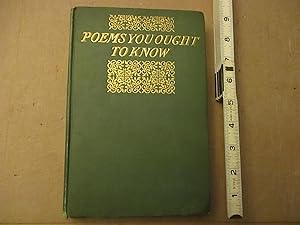 Seller image for Poems You Ought To Know for sale by Dean's Books