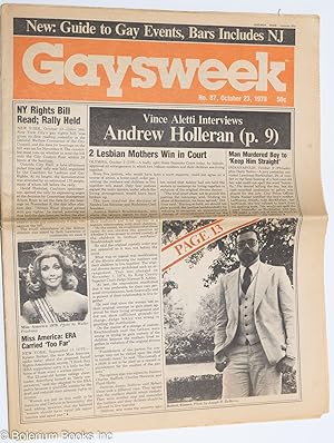 Bild des Verkufers fr Gaysweek: #87, October 23, 1978; Vince Aletti Interviews Andrew Holleran zum Verkauf von Bolerium Books Inc.