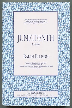 Seller image for Juneteenth. A Novel for sale by Between the Covers-Rare Books, Inc. ABAA