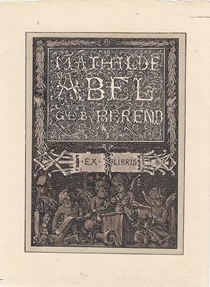 Immagine del venditore per Ex Libris Mathilde Abel geb. Berend. Eignername im Rechteck, darunter vier Putti (fr die vier Tchter der Eignerin). venduto da Antiquariat  Braun