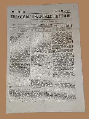 Giornale del Regno delle Due Sicilie 22 Giugno 1843 Napoli Palermo Mantova India