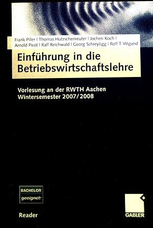 Seller image for Einfhrung in die Betriebswirtschaftslehre : Vorlesung an der RWTH Aachen ; Wintersemester 2008. for sale by books4less (Versandantiquariat Petra Gros GmbH & Co. KG)