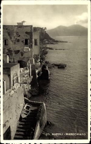 Bild des Verkufers fr Ansichtskarte / Postkarte Napoli Campania, Marechiaro, Meer, Boot, Huser zum Verkauf von akpool GmbH