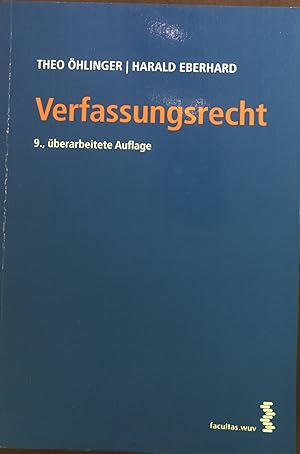 Bild des Verkufers fr Verfassungsrecht. zum Verkauf von books4less (Versandantiquariat Petra Gros GmbH & Co. KG)