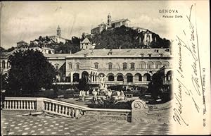 Ansichtskarte / Postkarte Genova Genua Ligurien, Palazzo Doria, Palastgarten, Brunnen