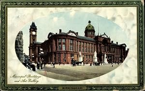 Seller image for Passepartout Ansichtskarte / Postkarte Birmingham West Midlands England, Municipal Buildings and Art Gallery for sale by akpool GmbH