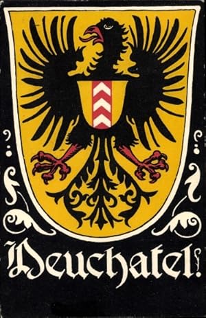 Wappen Ansichtskarte / Postkarte Neuchâtel Neuenburg Stadt Schweiz