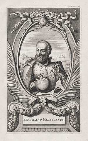 Imagen del vendedor de Ferdinand Magellanus" - Ferdinand Magellan (1480-1521) Ferno de Magalhes Portugese explorer East Indies America Amerika Amerique Portrait a la venta por Antiquariat Steffen Vlkel GmbH