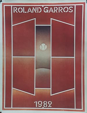 "ROLAND GARROS 1982" Affiche originale entoilée illustrée par FOLON / Société de production des A...