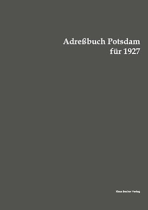 Seller image for Adressbuch Potsdam fr 1927 for sale by moluna