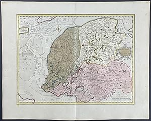Imagen del vendedor de Map of Friesland, Netherlands a la venta por Trillium Antique Prints & Rare Books