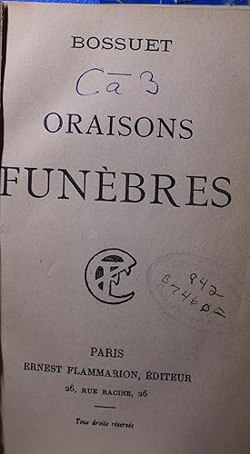 Oraisons Funèbres