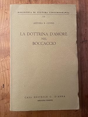 Imagen del vendedor de La dottrina d'amore nel Boccaccio a la venta por Librairie des Possibles