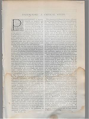 Image du vendeur pour Paderewski: A Critical Study / A Biographical Study mis en vente par Legacy Books II