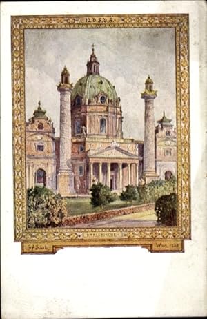 Künstler Ansichtskarte / Postkarte Wien 4 Wieden, 10. Deutsches Sängerbundfest 1928, Karlskirche