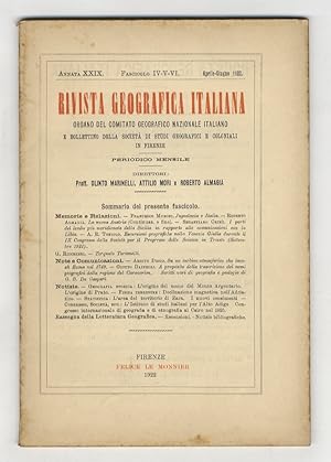 RIVISTA Geografica Italiana. Organo del Comitato Geografico Nazionale Italiano e bollettino della...