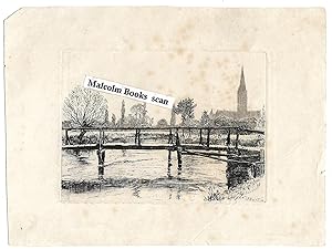 Immagine del venditore per etching Long Bridge looking to Salisbury venduto da Malcolm Books