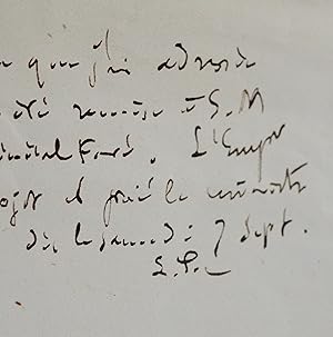 Image du vendeur pour Trs importante lettre de Pasteur  Napolon III sur ses recherches et son laboratoire mis en vente par Traces Ecrites