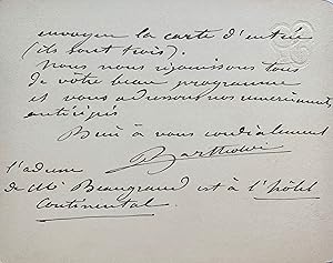 Imagen del vendedor de Bartholdi invite l'ancien maire de Montral, Honor Beaugrand,  un gala a la venta por Traces Ecrites