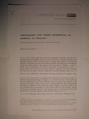 Imagen del vendedor de Aproximaao com temor reverencial da essencia da religiao a la venta por Librera Antonio Azorn