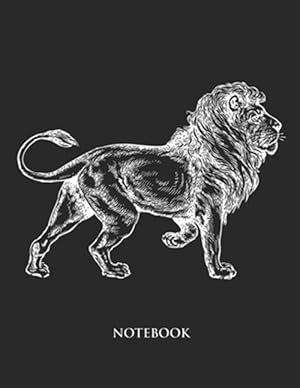 Seller image for Lion Notebook: Hand Writing Notebook - Large (8.5 x 11 inches) - 110 Numbered Pages - Black Softcover for sale by GreatBookPrices