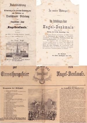 Hamburg -Kugeldenkmal. Konvolut von 3 Schriften. 1. Gedenk-Blatt zur Einweihungsfeier des Kugel-D...