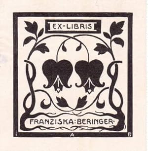 Bild des Verk�ufers f�r Exlibris f�r Franziska Beringer. Klisch�edruck von Josef August Beringer, Mannheim. zum Verkauf von Antiquariat Heinz Tessin