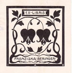 Bild des Verkufers fr Exlibris fr Franziska Beringer. Klischedruck von Josef August Beringer, Mannheim. zum Verkauf von Antiquariat Heinz Tessin