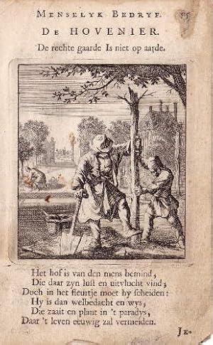 De Hovenier. Kupferstich aus : Jan und Caspar Luyken - Spiegel van het menselyk Bedryf.