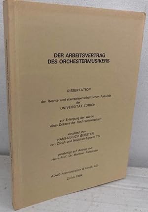 Immagine del venditore per Der Arbeitsvertrag des Orkestermusikers venduto da Erik Oskarsson Antikvariat