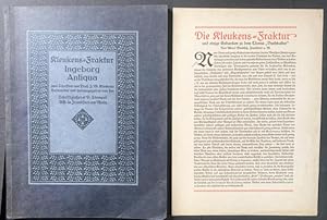 Kleukens-Fraktur. Ingeborg Antiqua. Zwei Schriften von Prof. F.W. Kleukens . Geschnitten und hera...