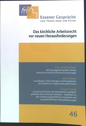 Image du vendeur pour Das kirchliche Arbeitsrecht vor neuen Herausforderungen. Essener Gesprche zum Thema Staat und Kirche (46). mis en vente par books4less (Versandantiquariat Petra Gros GmbH & Co. KG)