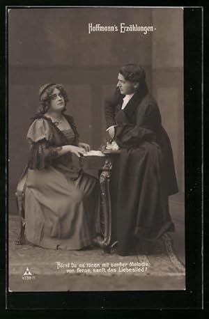 Bild des Verkäufers für Ansichtskarte Hoffmann`s Erzählungen, Paar in einer Opernszene zum Verkauf von Bartko-Reher