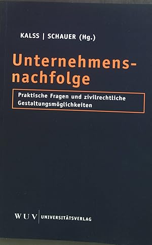 Immagine del venditore per Unternehmensnachfolge : Praktische Fragen und zivilrechtliche Gestaltungsmglichkeiten. venduto da books4less (Versandantiquariat Petra Gros GmbH & Co. KG)