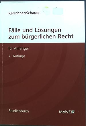 Immagine del venditore per Flle und Lsungen zum brgerlichen Recht fr Anfnger. venduto da books4less (Versandantiquariat Petra Gros GmbH & Co. KG)