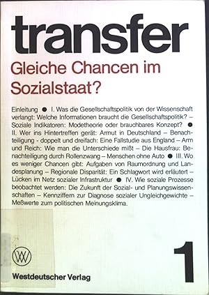 Bild des Verkufers fr Gleiche Chancen im Sozialstaat?. Transfer ; 1 zum Verkauf von books4less (Versandantiquariat Petra Gros GmbH & Co. KG)