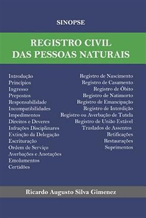 Seller image for Sinopse de Registro Civil Das Pessoas Naturais -Language: portuguese for sale by GreatBookPrices