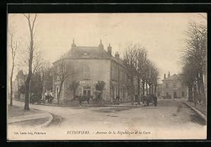 Ansichtskarte Pithiviers, Avenue de la République et la Gare, Bahnhof