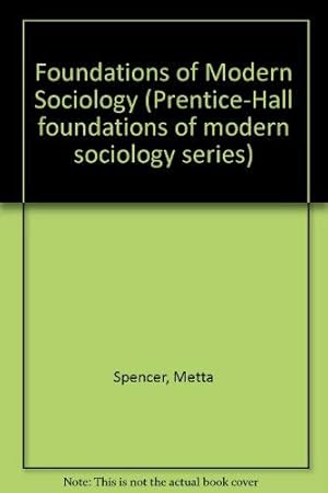 Bild des Verkufers fr Foundations of Modern Sociology zum Verkauf von WeBuyBooks