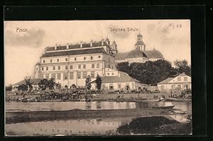 Ansichtskarte Pinsk, Geistliche Schule mit Kloster und Kathedrale